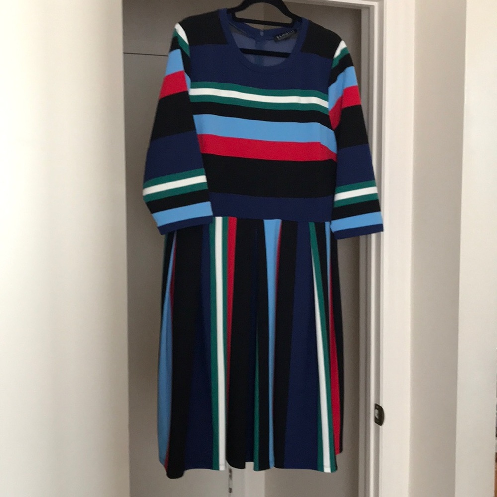 Eloquii multi color striped dress